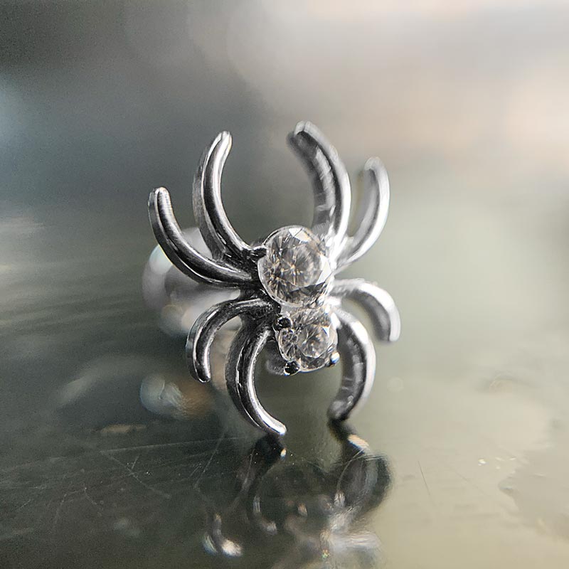 Labret em Titânio Aranha - Rosca Interna