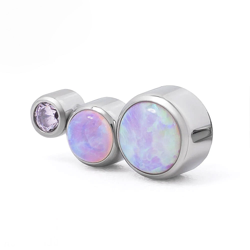 Comet Unicorn cluster - Unicorn Meteor Top with Zirconia and opal in Titanium - Implant Grade