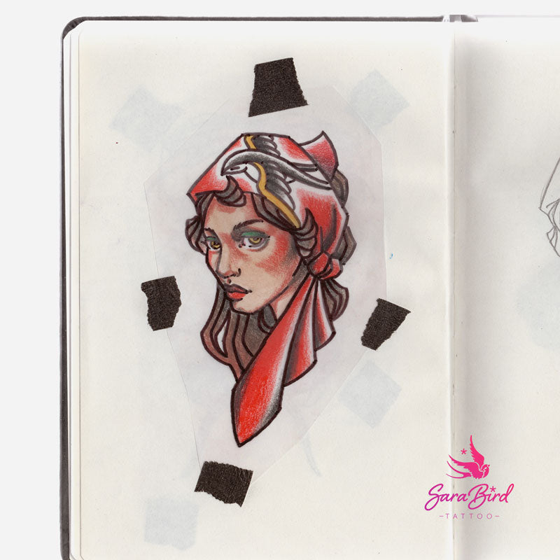 PAGU - Pañuelo Mujer con Estampado de Golondrinas Estilo Tradicional