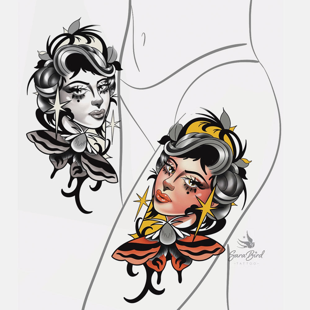 Sara - Mujer con Polilla y Adornos 🌿🦋👩