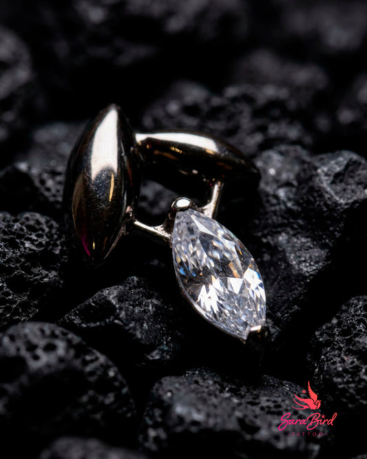 Topo Lueur em Titânio ASTM F-136 com Zircónia Marquise