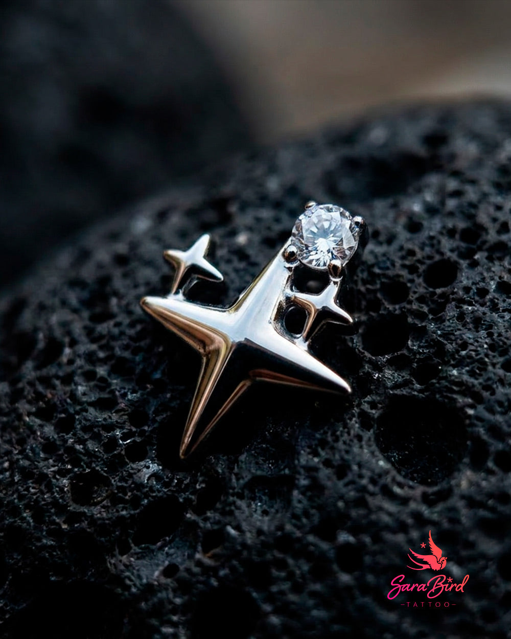 Topo Starburst em Titânio com Zircónia