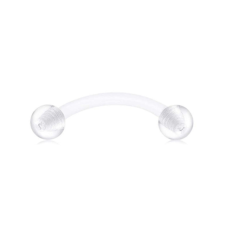 Banana Piercing for Eyebrows or Ears with Clear Acrylic Bar