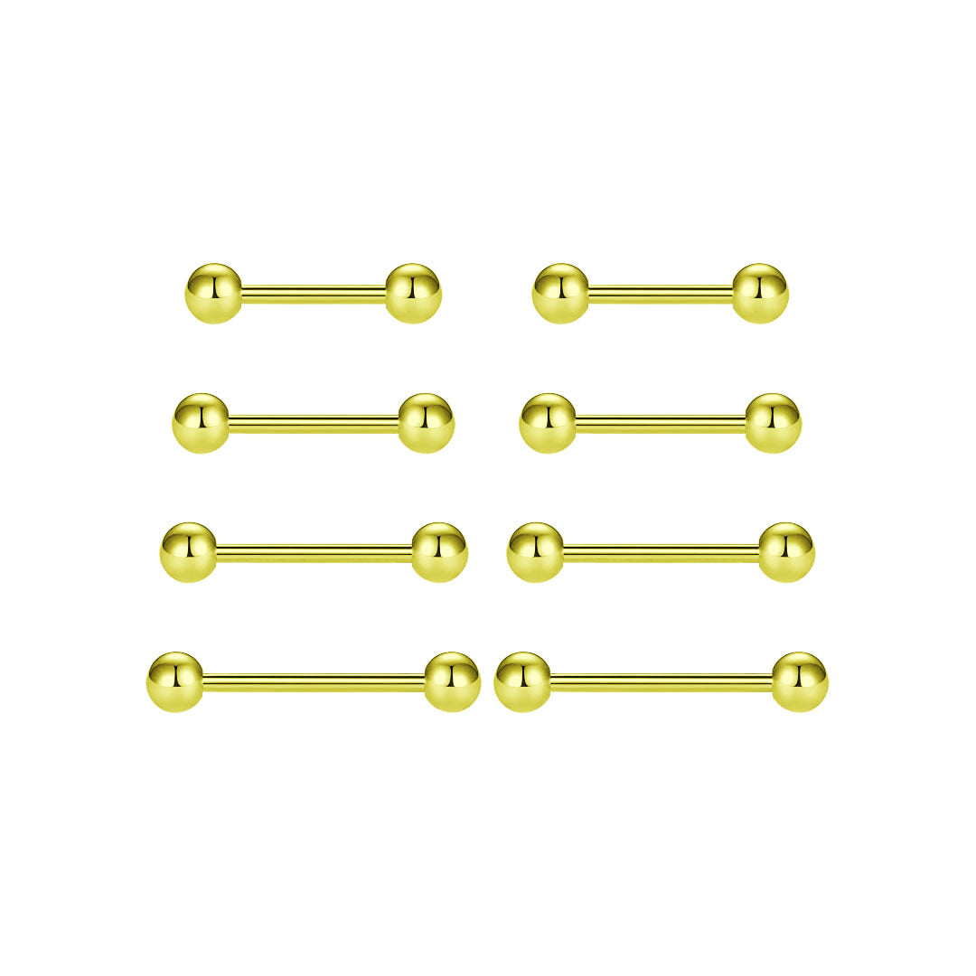 Barbell Em Titânio Simples e Anodizado, Vários Tamanhos e Cores