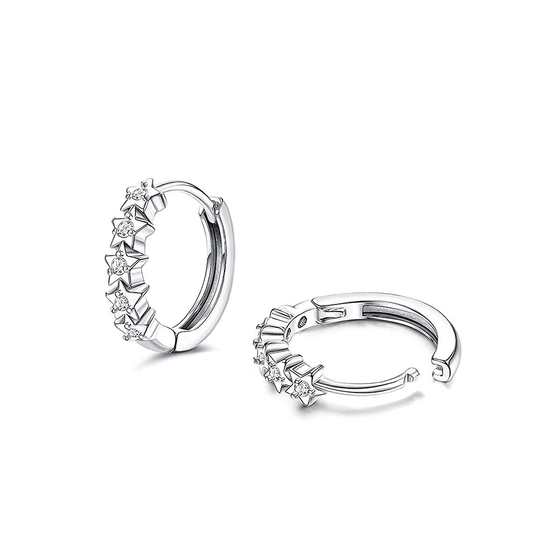 Argola Clicker prateada com formato de Estrela