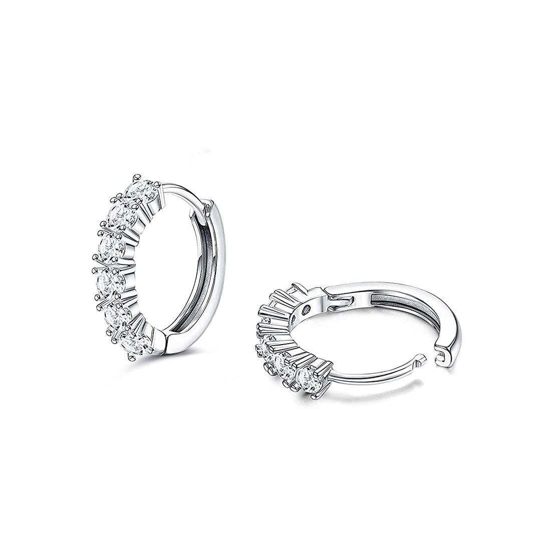 Anillo Clicker de Plata con Piedras Redondas