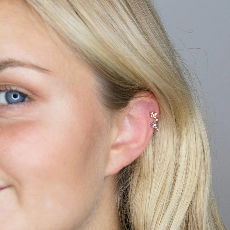 Argola com Cruz e Pedras Incorporadas