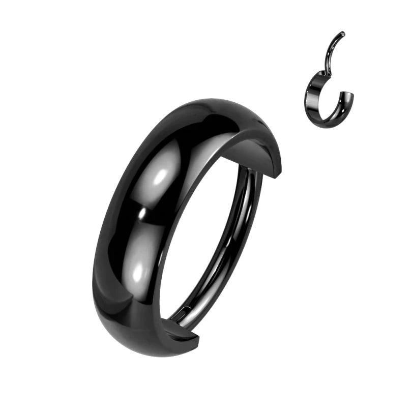 Anillo con bisagras de titanio con gran arco orientado hacia afuera