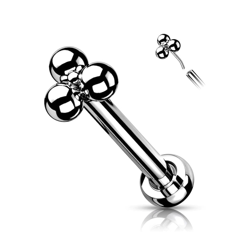 Labret de Titanio con Bolas en Forma de Triángulo