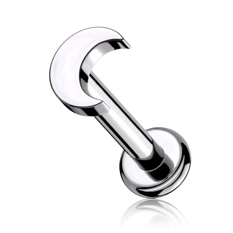 Labret de Titanio en Forma de Luna con Rosca Interna