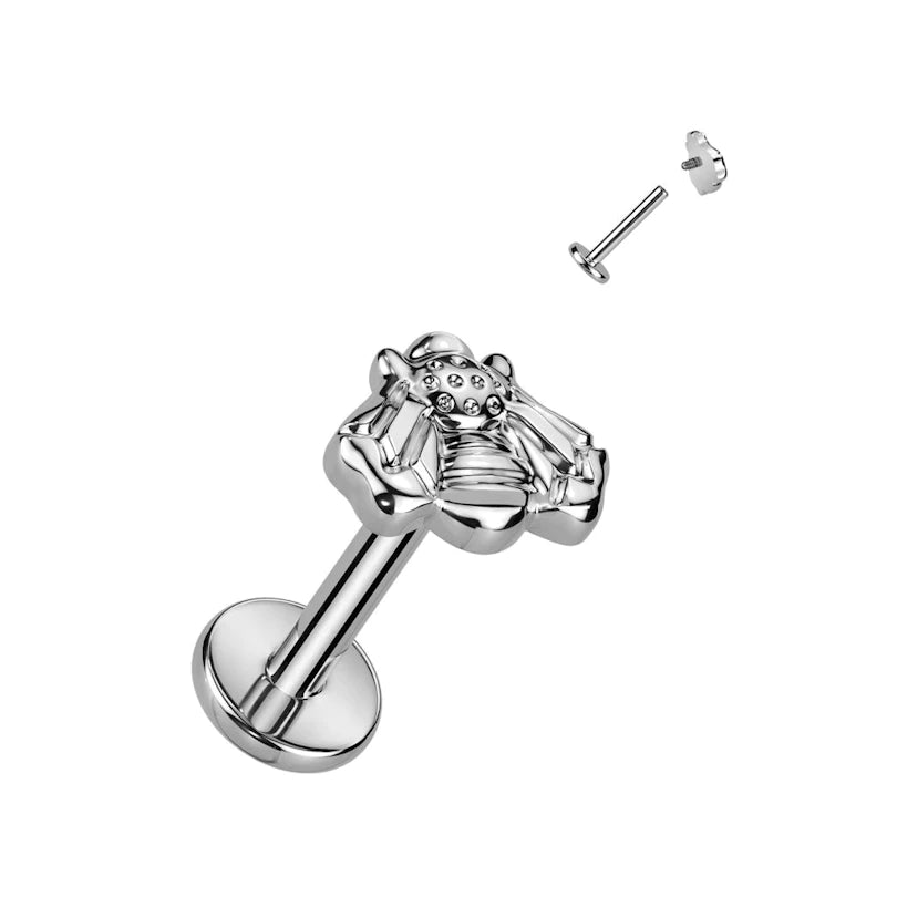 Labret de titanio con forma de abeja