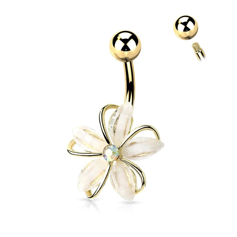 Joyas para el ombligo con flor