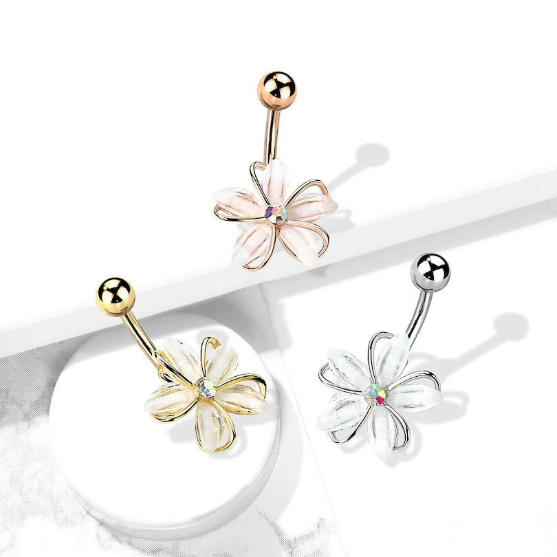 Navel Jewelry with Flower