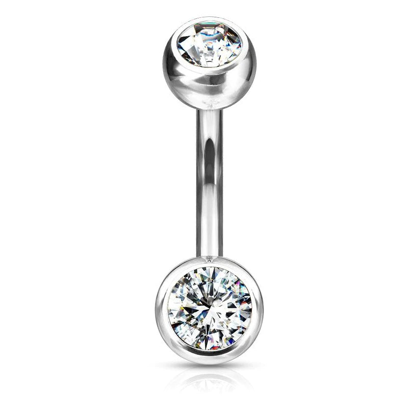 Joyería de ombligo de titanio con piedras