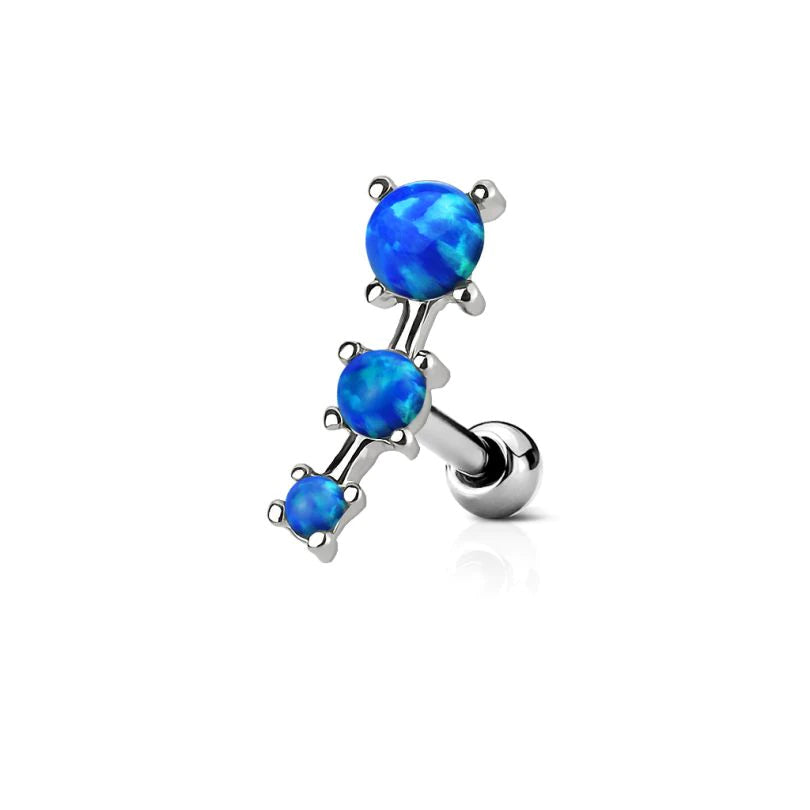 Piercing Com Três Pedras Opala