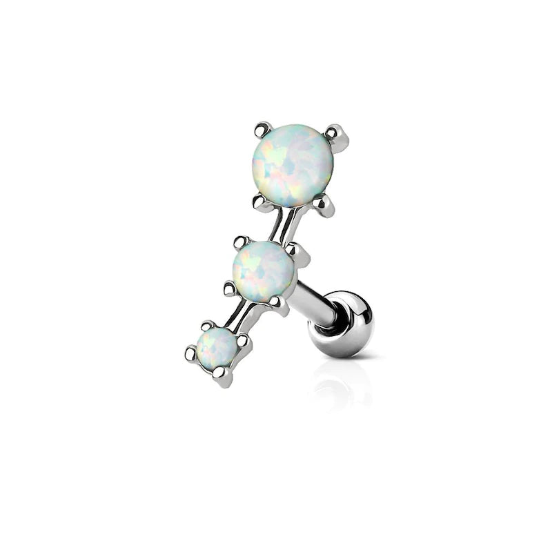 Piercing Com Três Pedras Opala