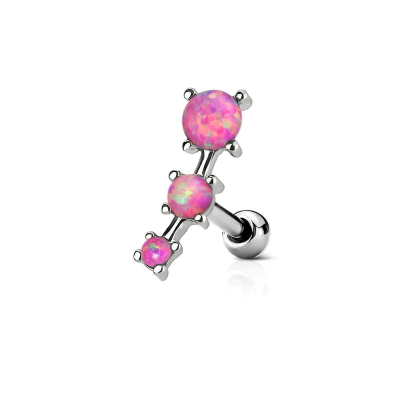 Piercing Com Três Pedras Opala