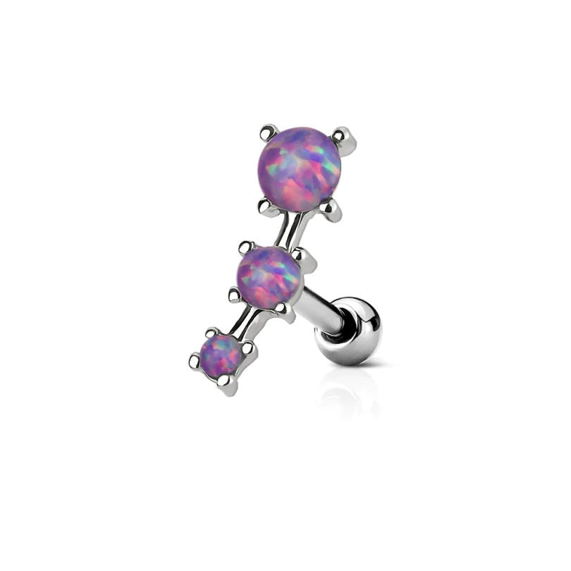 Piercing Com Três Pedras Opala