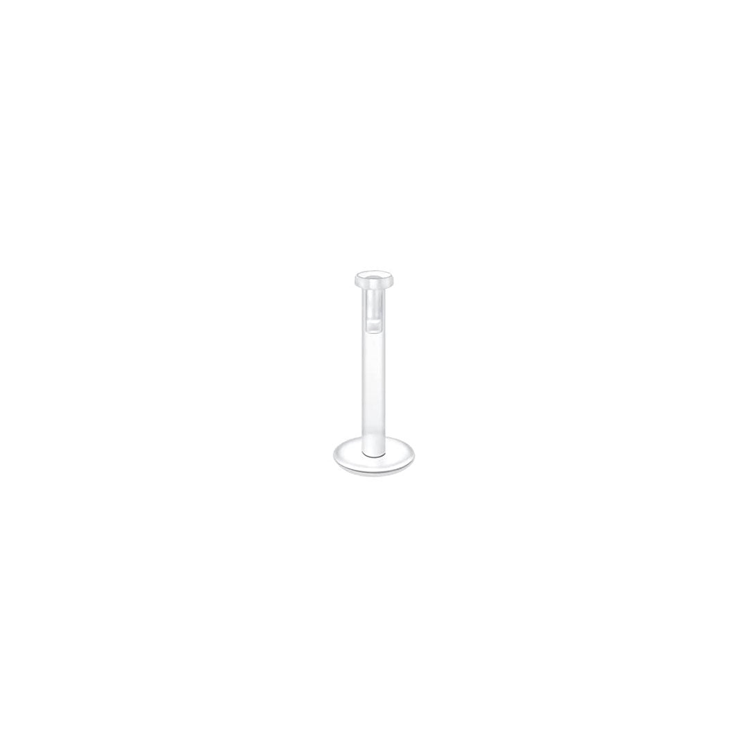 Labret acrílico flexible transparente con tapa plana
