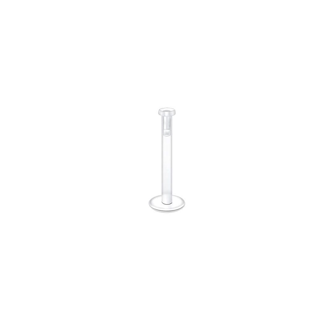 Labret acrílico flexible transparente con tapa plana