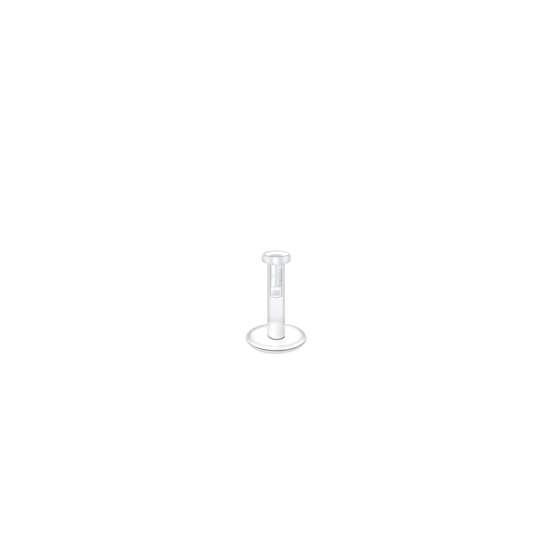 Labret acrílico flexible transparente con tapa plana