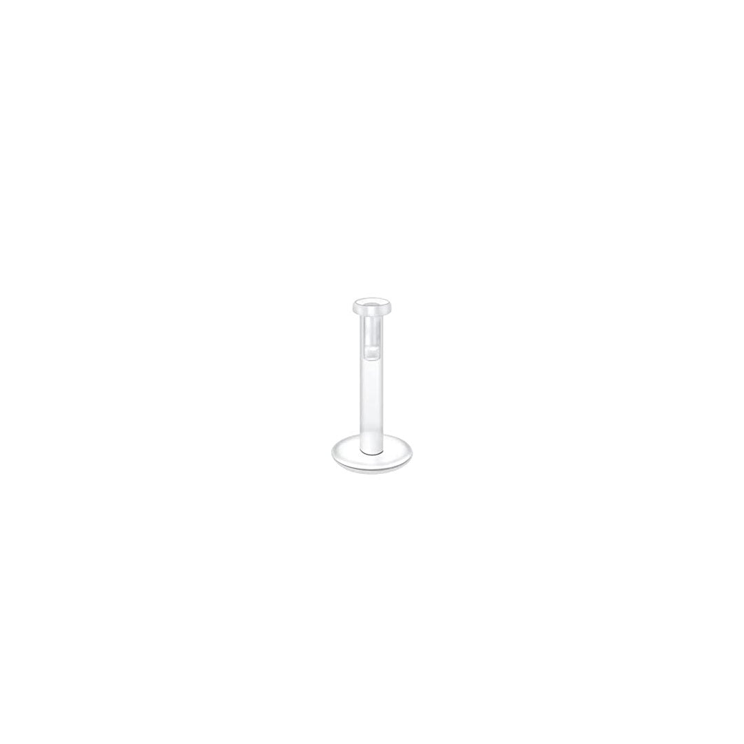 Labret acrílico flexible transparente con tapa plana