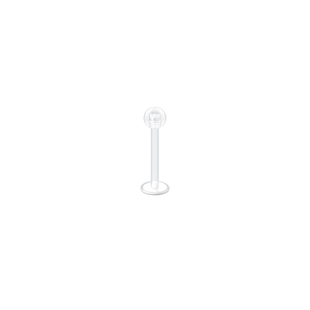 Labret Acrílico Flexible Transparente con Esfera