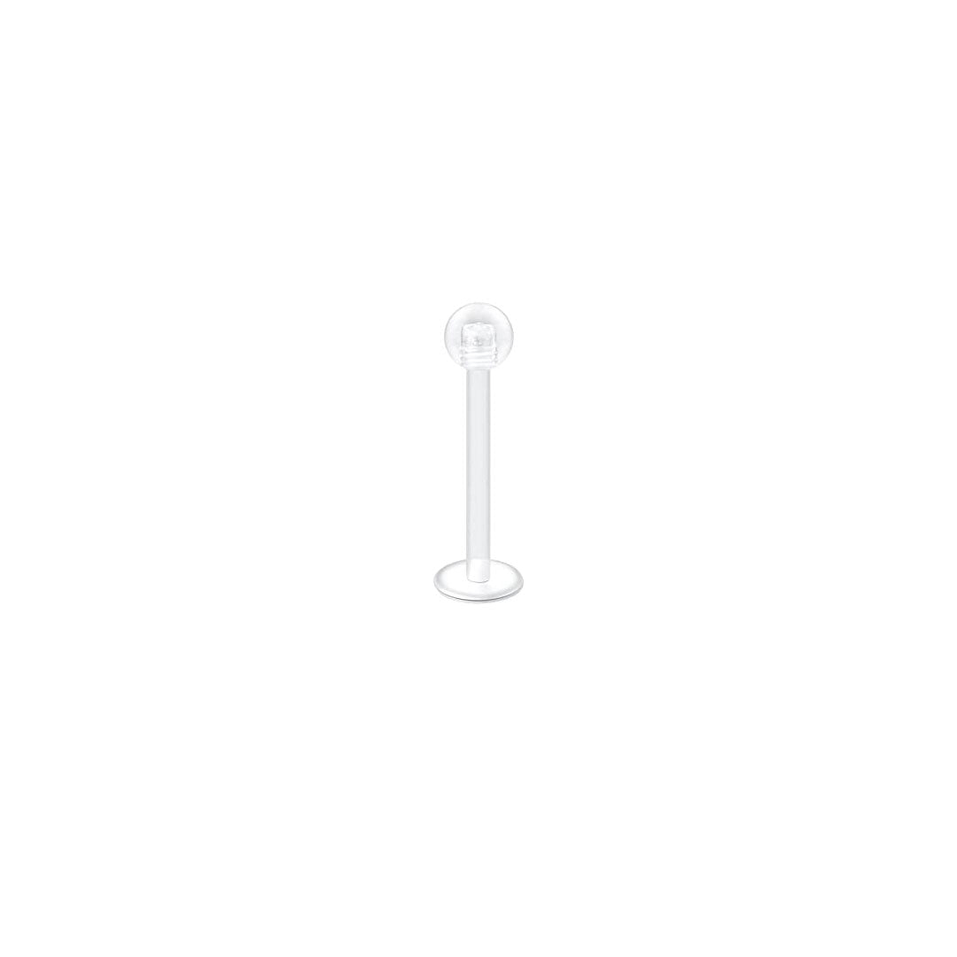 Labret Acrílico Flexible Transparente con Esfera