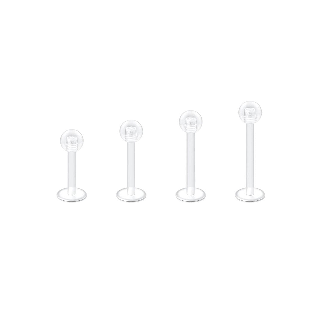 Labret Acrílico Flexible Transparente con Esfera