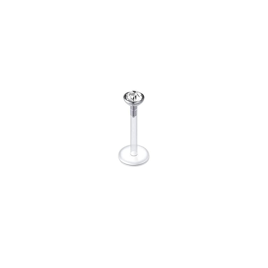 Labret acrílico flexible transparente con brillo