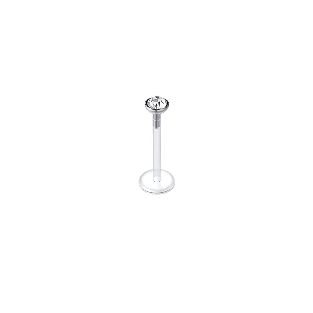 Labret acrílico flexible transparente con brillo
