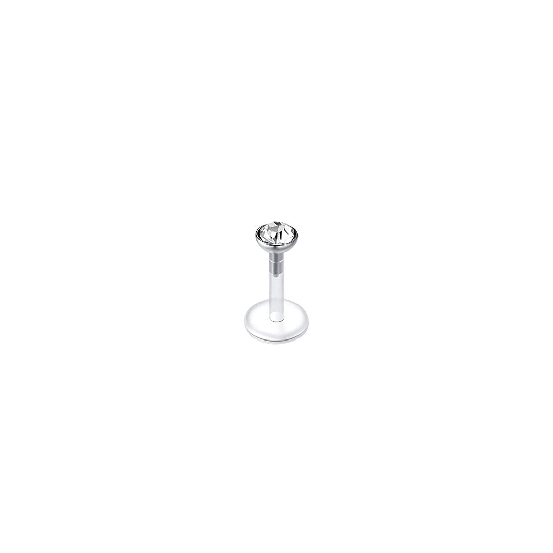 Labret acrílico flexible transparente con brillo