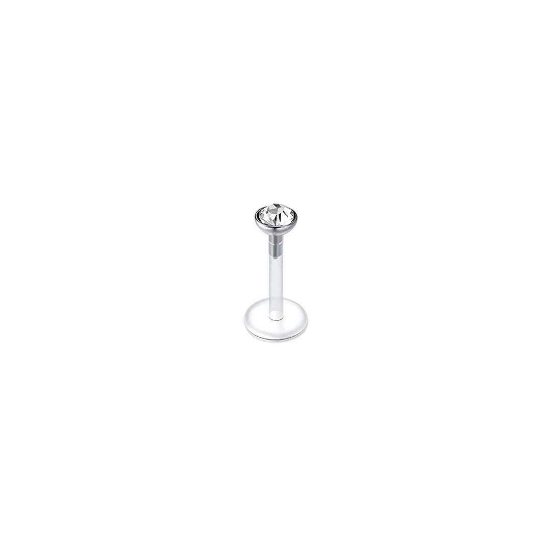 Labret acrílico flexible transparente con brillo