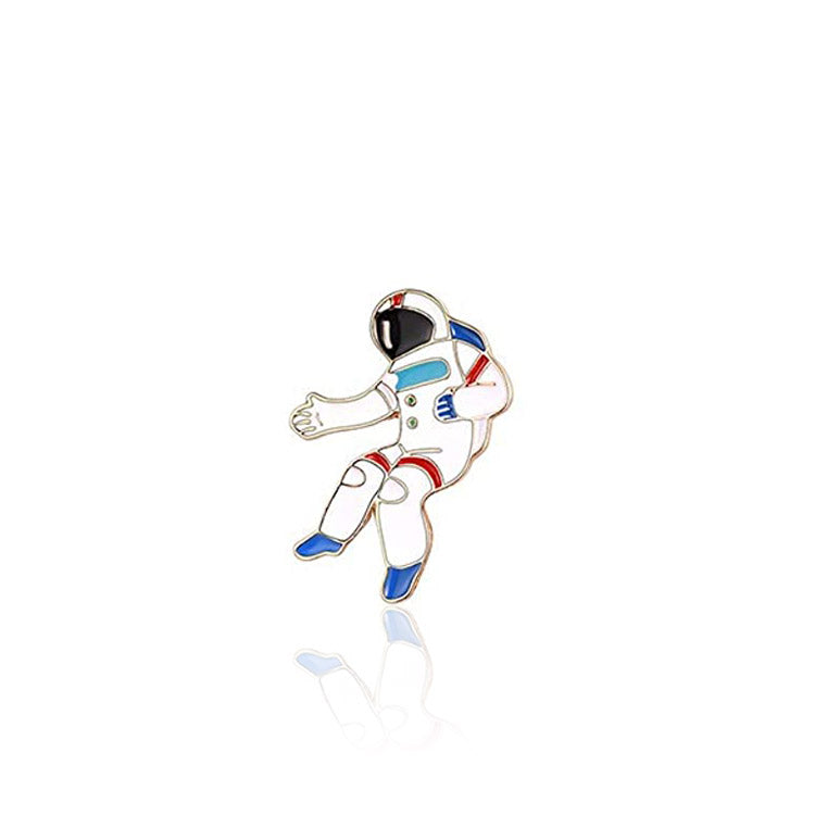 Crachá - Pin em formato de Astronauta em Metal e Pintura Esmaltada
