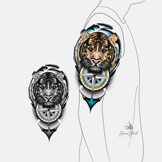 Sara - Tiger and Compass with Ornaments