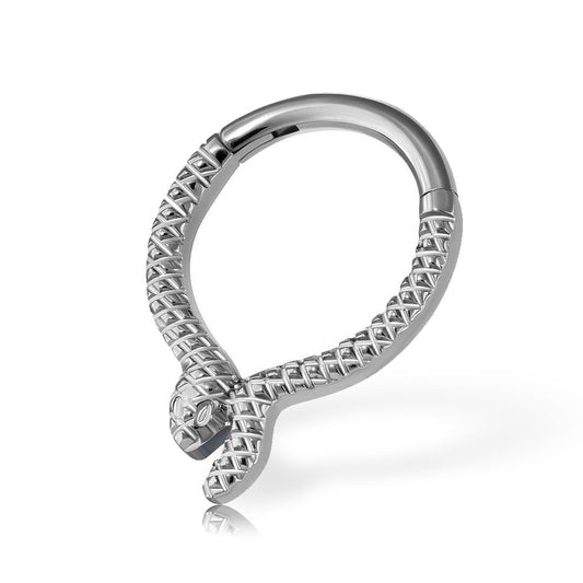 Hinged Snake Ring with Clicker Closure