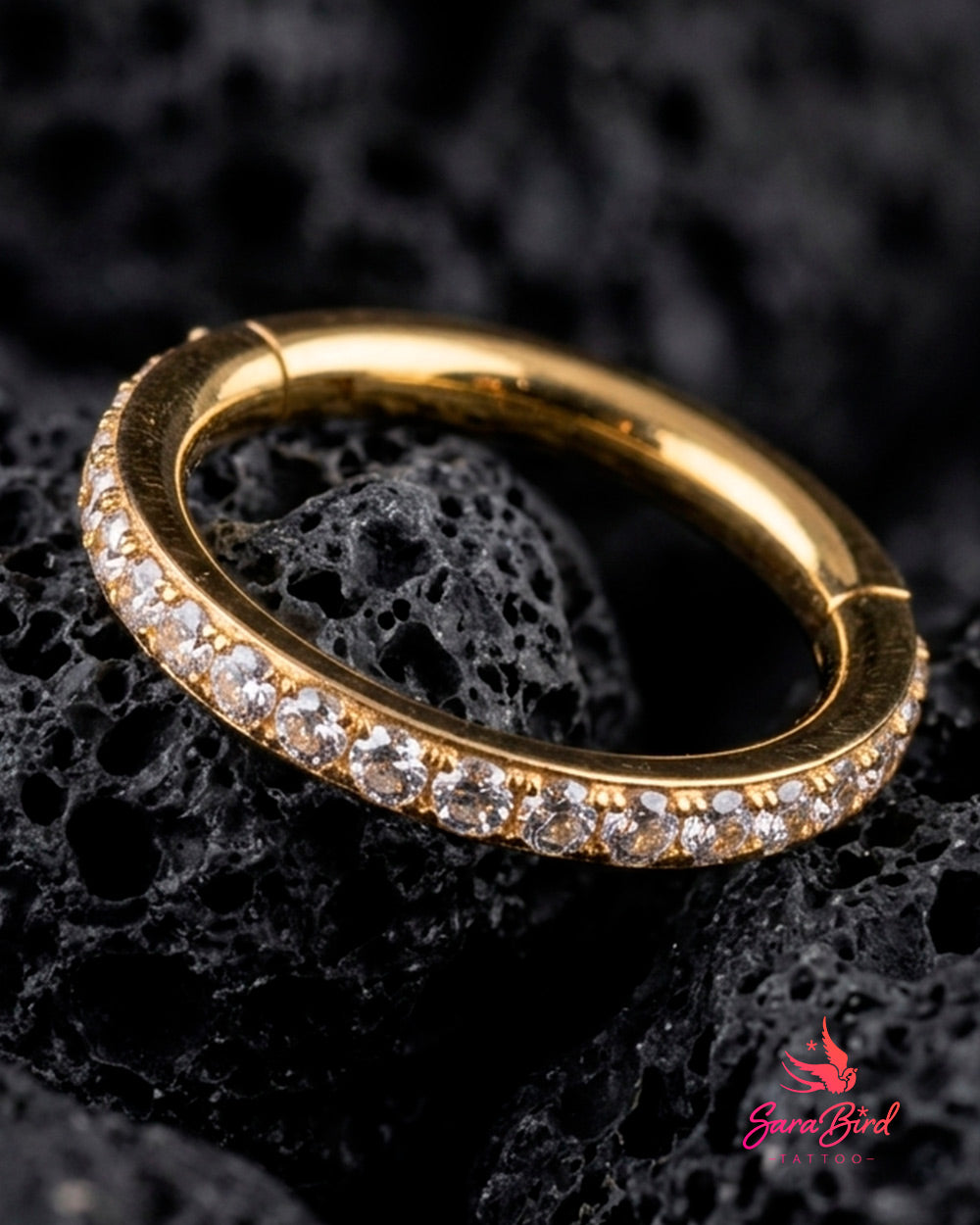 Argola articulada em titânio com zircónias | Clicker