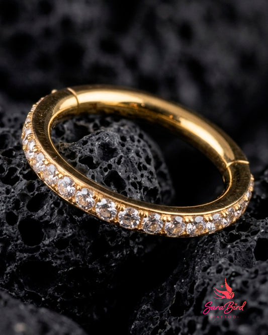 Argola articulada em titânio com zircónias | Clicker
