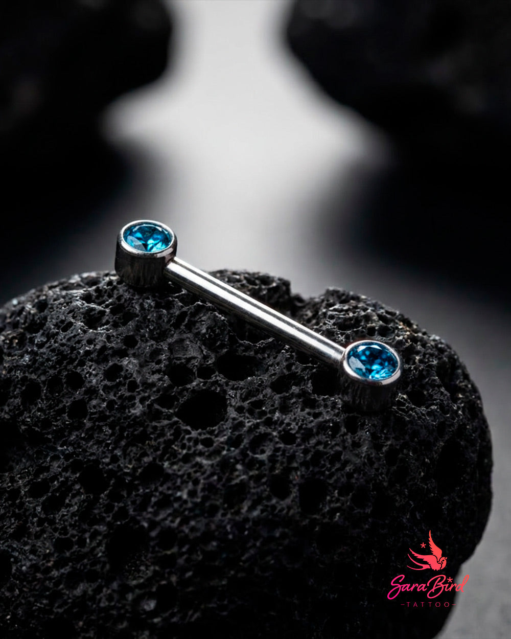 Barbell Push Pin em Titânio com Zircónia 4 mm