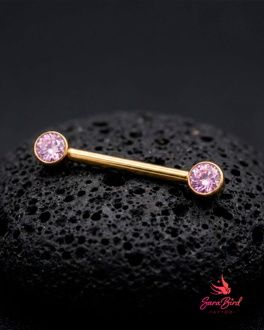 Barbell Push Pin em Titânio com Zircónia 4 mm