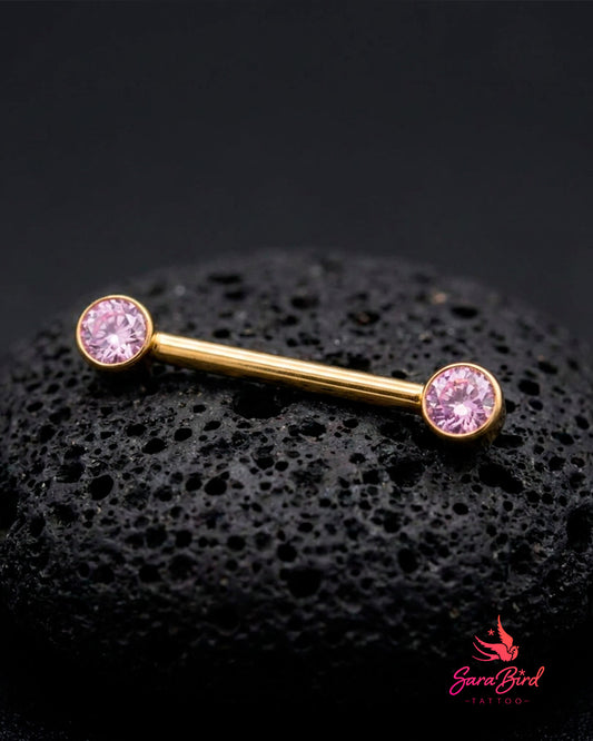 Barbell Push Pin em Titânio com Zircónia 4 mm