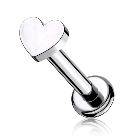 Labret em Titânio com formato de Coração