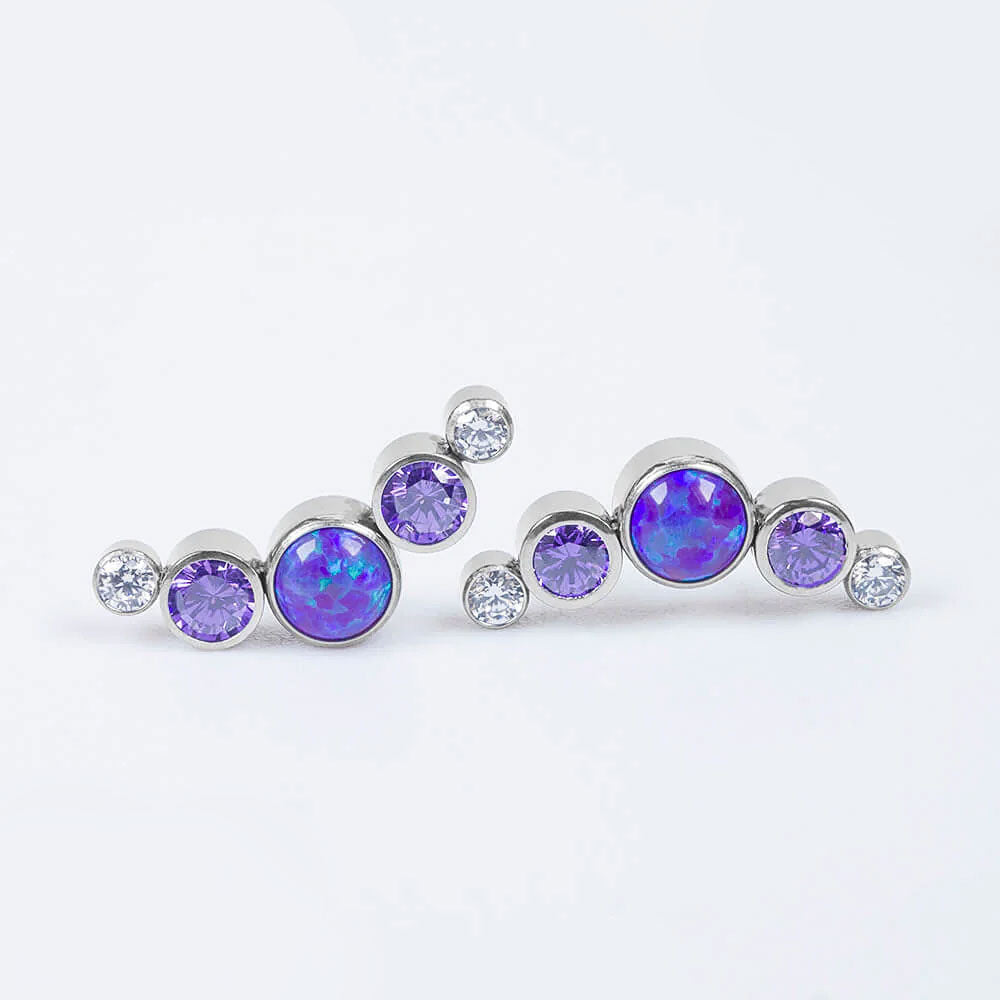 5 Stones "Galaxy" Cluster - Topo com 5 Pedras s em Titânio - Implant Grade