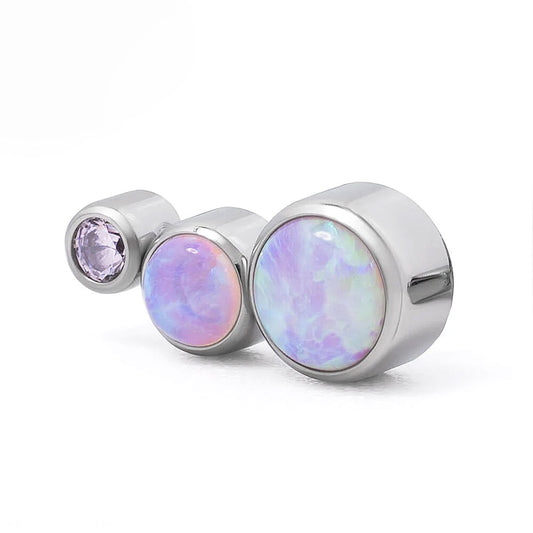 Comet Unicorn cluster - Unicorn Meteor Top with Zirconia and opal in Titanium - Implant Grade