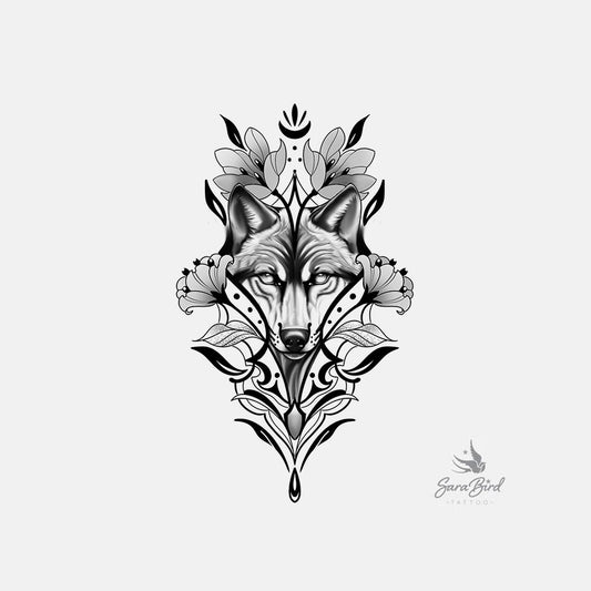 Sara - Lobo com Ornamentos Florais 🌸🐺