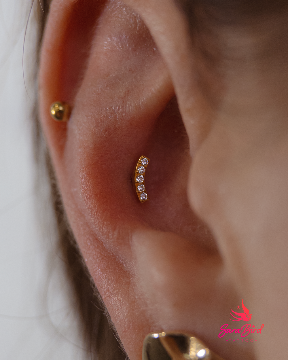 Ear Piercing With Titanium Jewelry - Multiple Zones