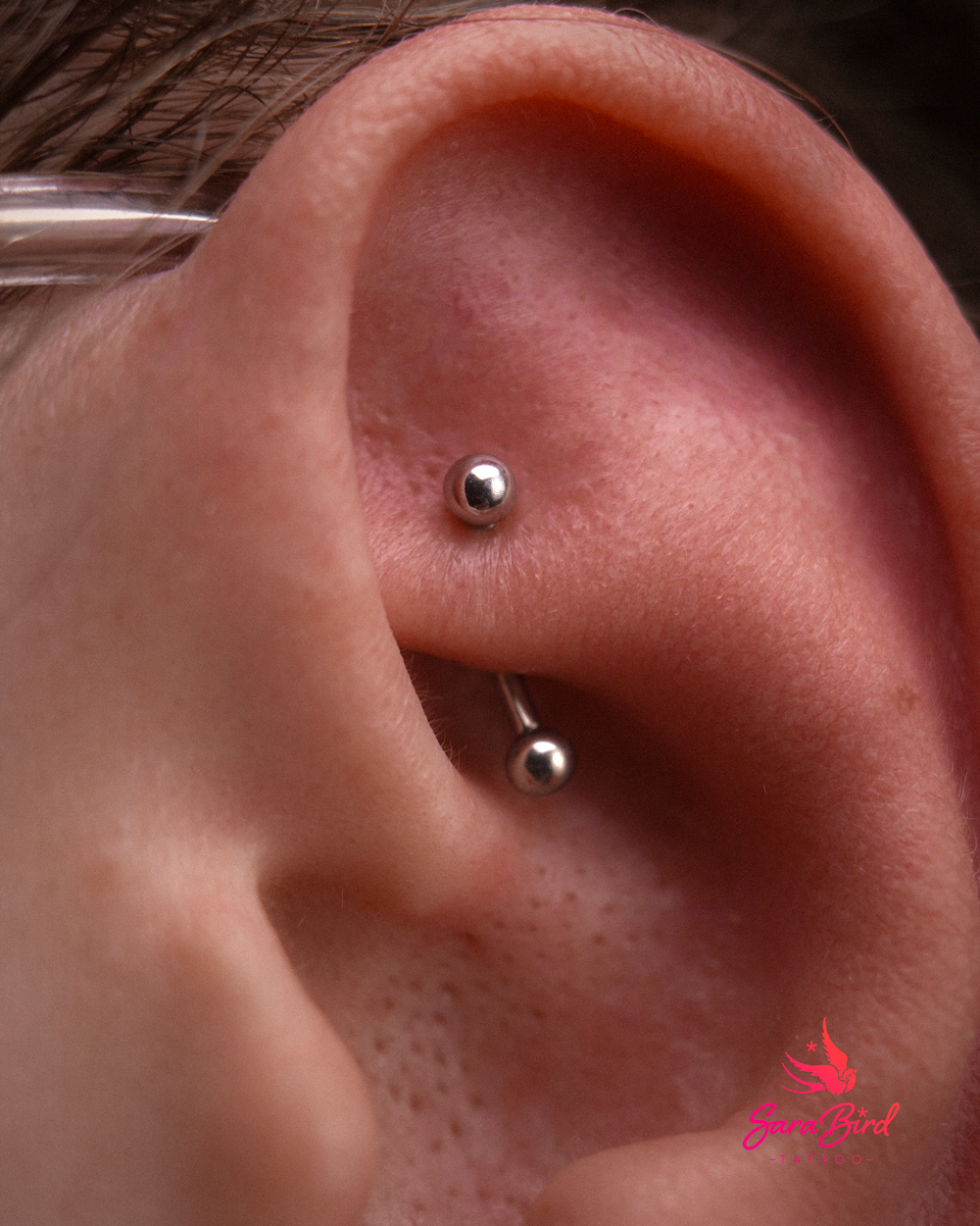 Ear Piercing With Titanium Jewelry - Multiple Zones