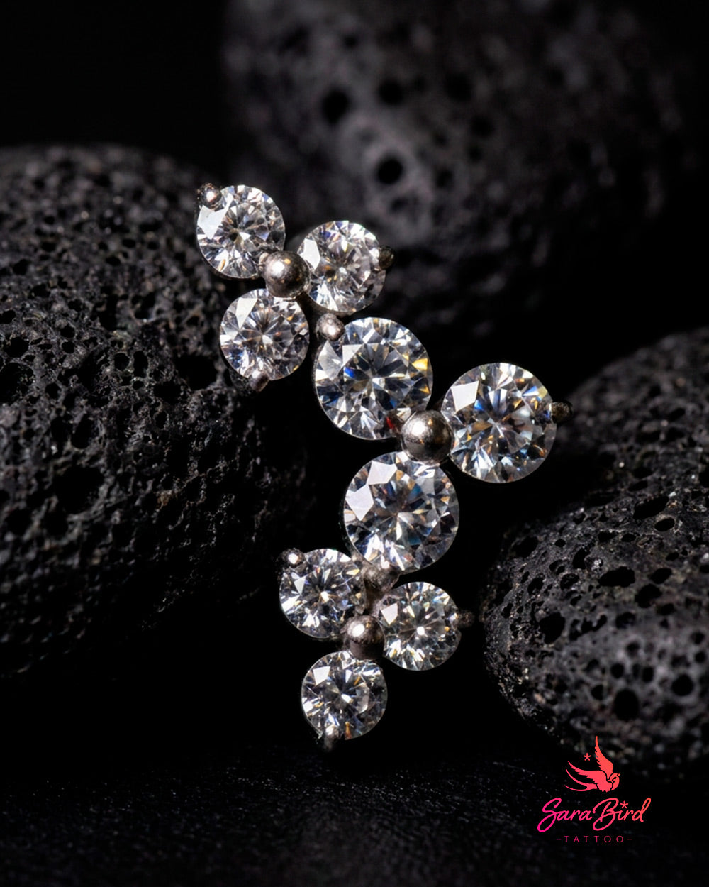 Topo Fleur em Titânio ASTM F-136 com Zircónias
