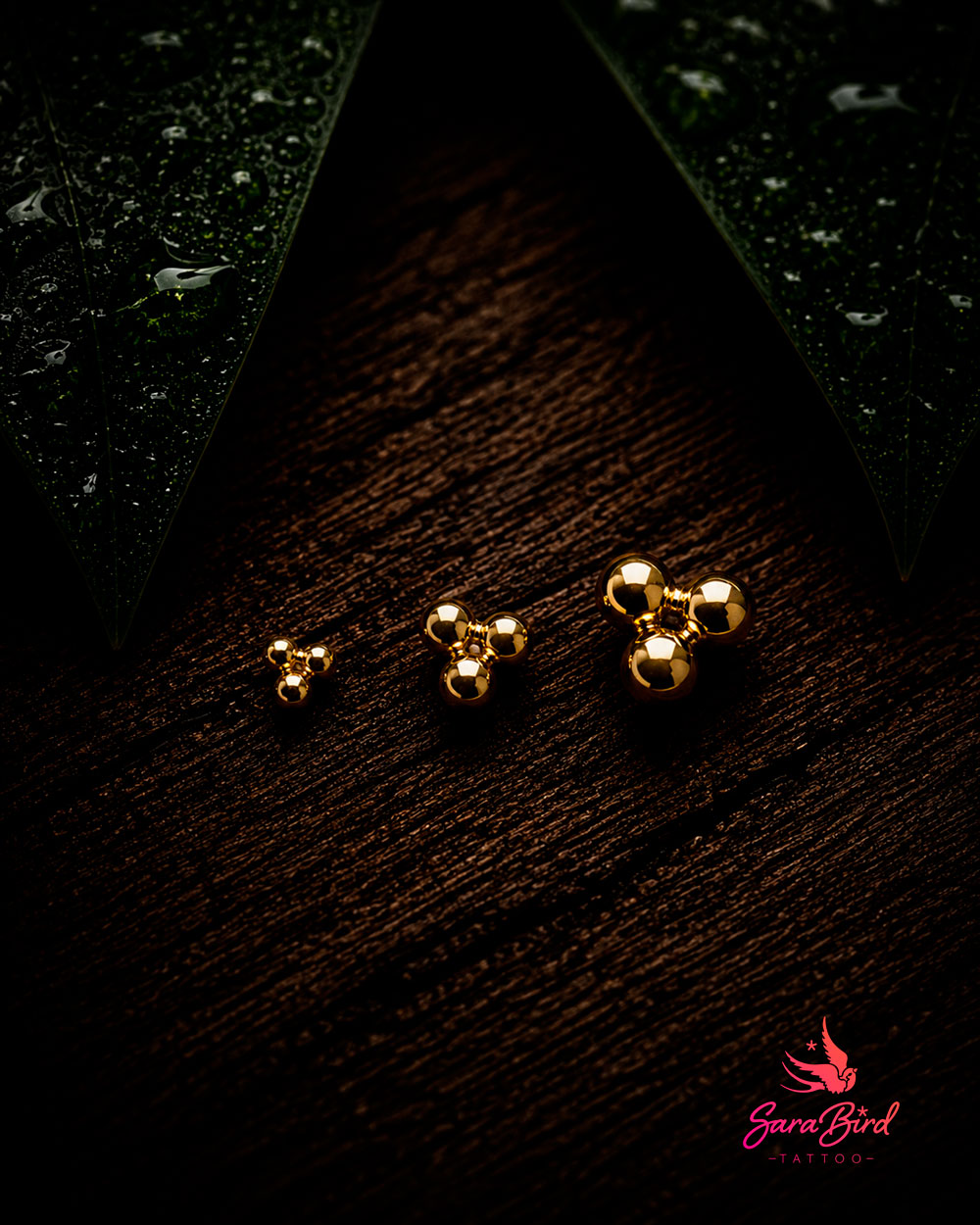 Topo em Ouro 14k – Triângulo de Esferas