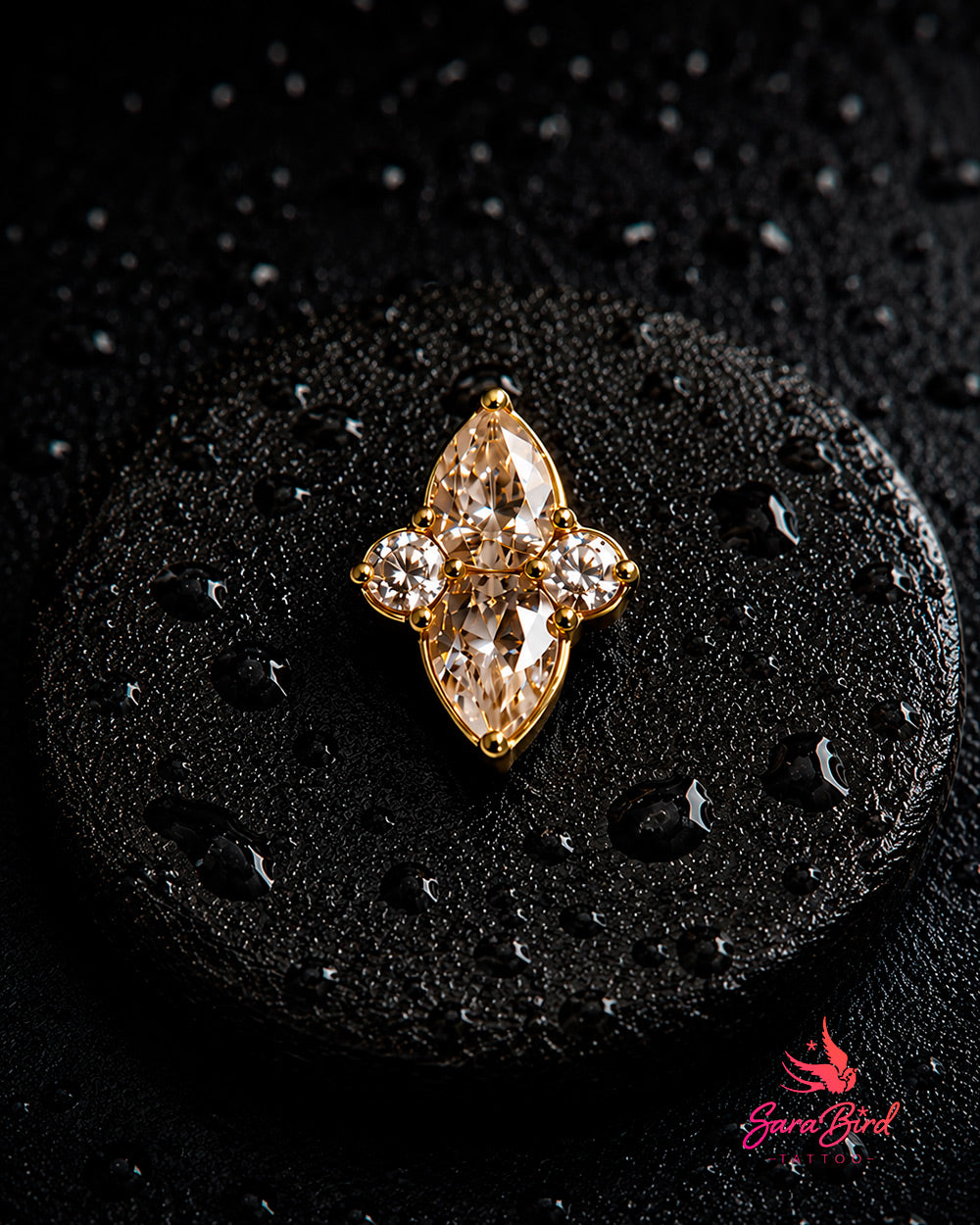 Topo Imperial em Titânio com Zircónias Gota
